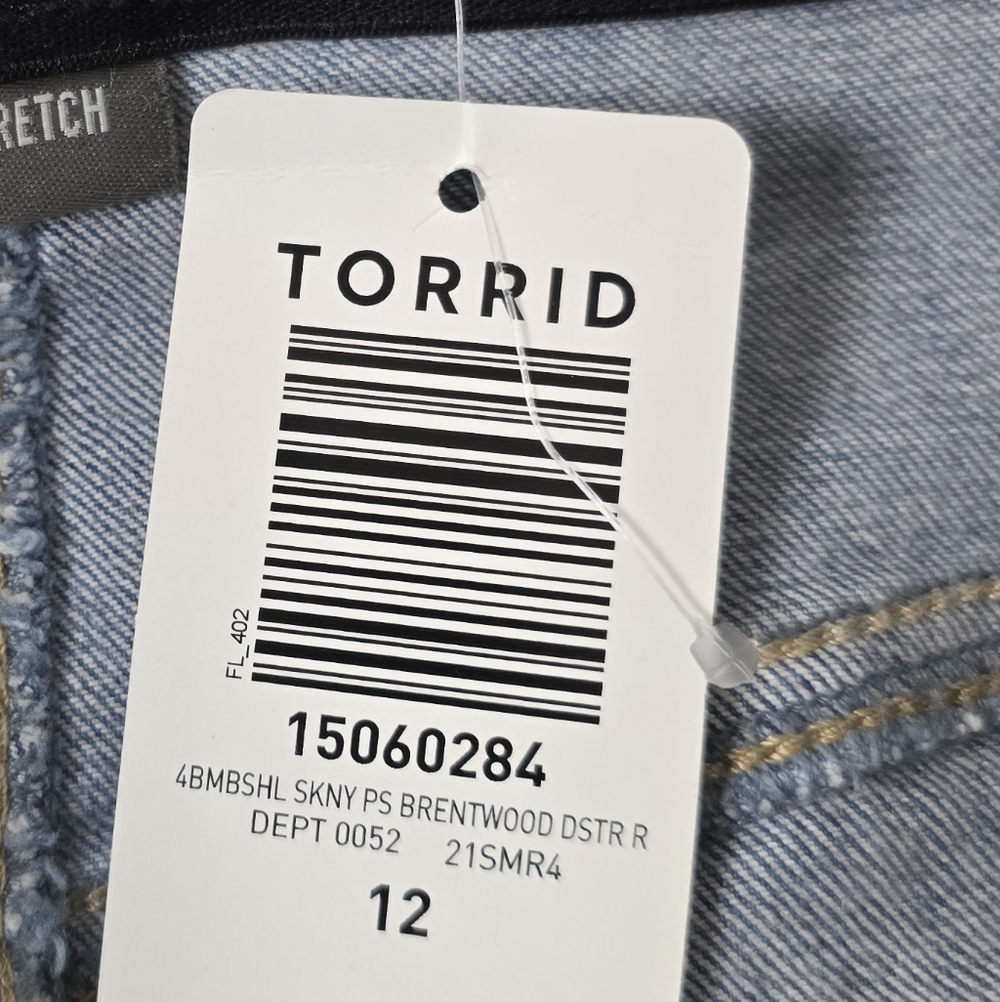 Torrid Medium Blue Straight Leg Jeans with Rips - Picture 8 of 16
